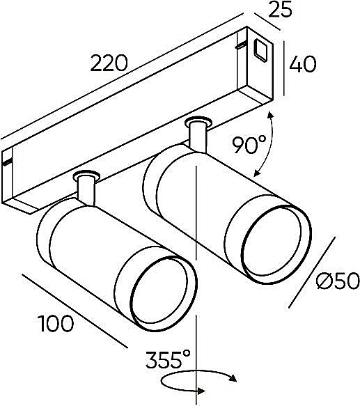 Трековый светильник Denkirs Smart Spot DK8012-BK