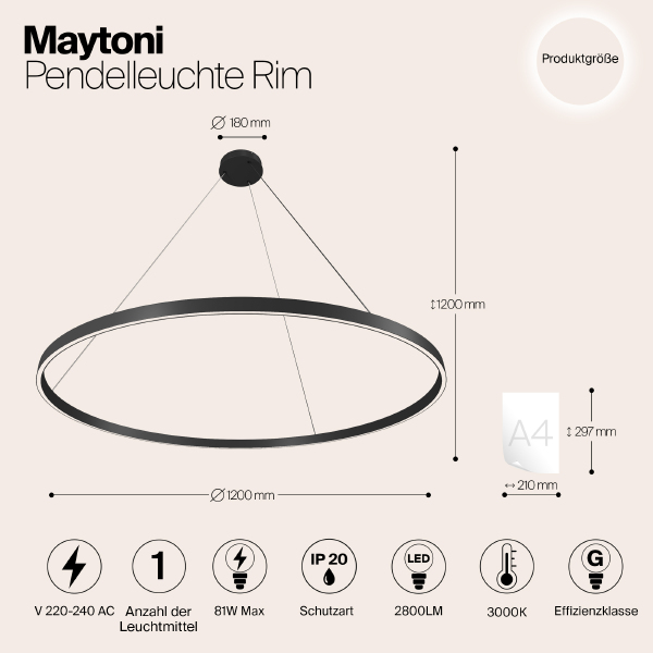 Подвесная люстра Maytoni Rim MOD058PL-L65B3K