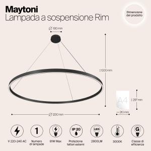 Подвесная люстра Maytoni Rim MOD058PL-L65B3K