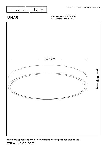 Светильник потолочный Lucide Unar 79185/40/02