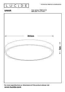 Светильник потолочный Lucide Unar 79185/40/02