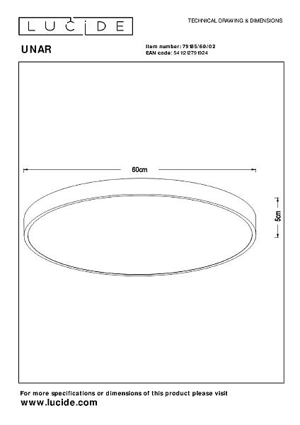 Светильник потолочный Lucide Unar 79185/60/02