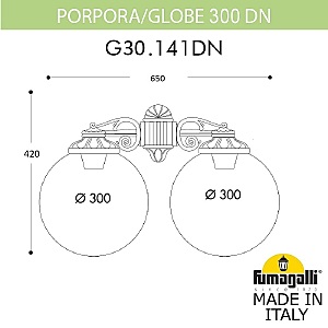 Уличный настенный светильник Fumagalli Globe 300 G30.141.000.AZF1RDN