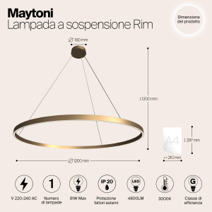 Подвесная люстра Maytoni Rim MOD058PL-L65BS3K