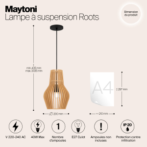 Светильник подвесной Maytoni Roots MOD191PL-01W