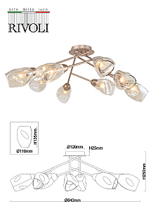 Потолочная люстра Rivoli Carrie 3124-308