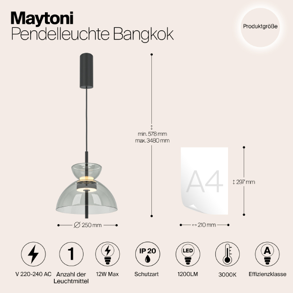 Светильник подвесной Maytoni Bangkok MOD185PL-L11B3K2