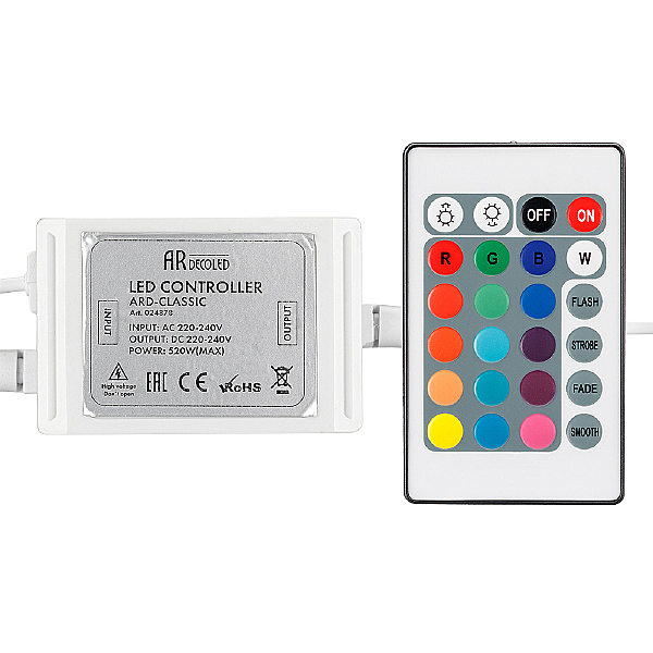 RGB контроллер с ПДУ Карта (24кн) для управления светодиодными гирляндами серии CLASSIC Arlight 024878