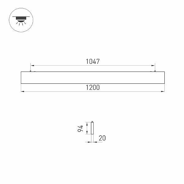 Подвесной линейный светильник Arlight Lineair Flat 031471