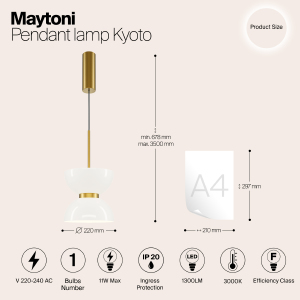 Светильник подвесной Maytoni Kyoto MOD178PL-L11G3K
