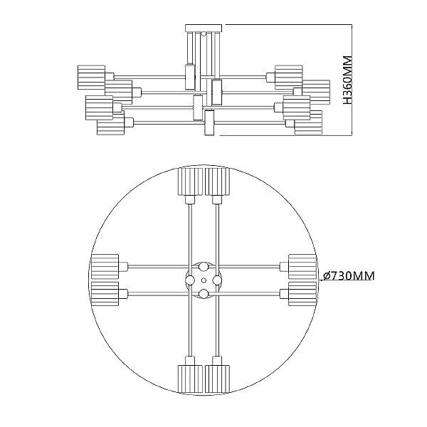 Потолочная люстра Escada Reflex 1140/8P