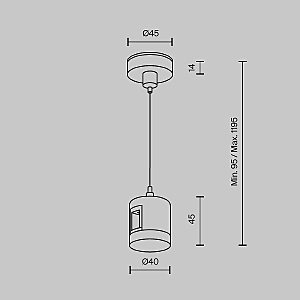 Подвес тросовый Hang с прямым коннектором питания Flarity Maytoni Accessories for tracks Flarity TRA157SW-IPC1-BS