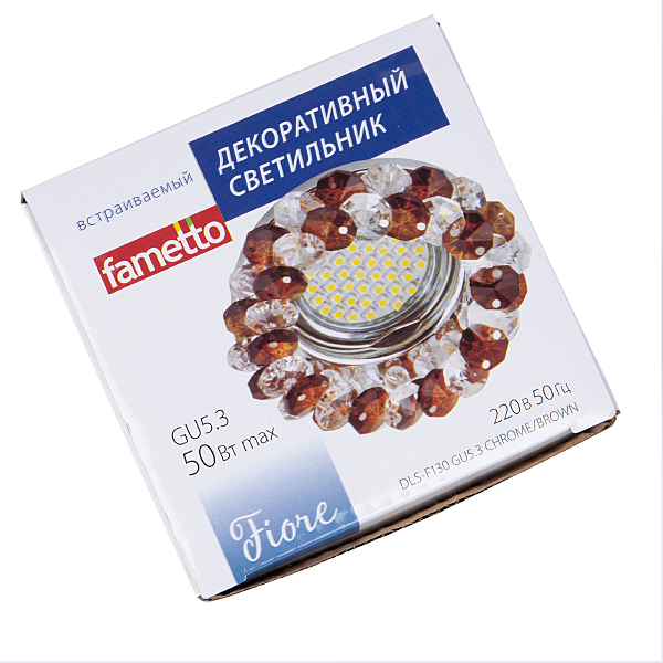 Встраиваемый светильник Fametto Fiore DLS-F130 GU5.3 CHROME/BROWN