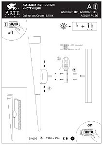 Настенное бра Arte Lamp Sabik A6010AP-1BK