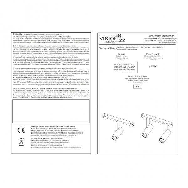 Трековый светильник iLEDEX TECHNICAL VISION48/22 SMART 4822-005-D34-8W-40DG-BK
