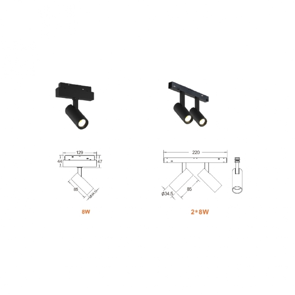 Трековый светильник iLEDEX TECHNICAL VISION48/22 SMART 4822-005-D34-8W-40DG-BK